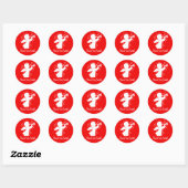 Sticker Rond Ange soufflant une trompette avec des notes (Feuille)