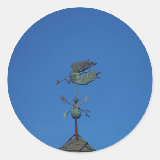 Sticker Rond Ange Vane météorologique (Devant)