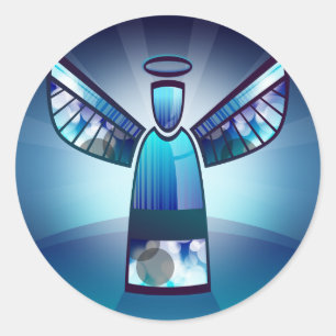 Sticker Rond Angel : Angel bleu