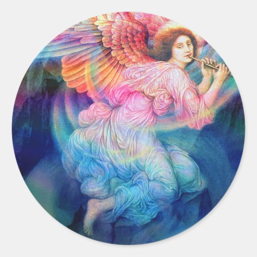Sticker Rond Angel arc-en-ciel (Devant)