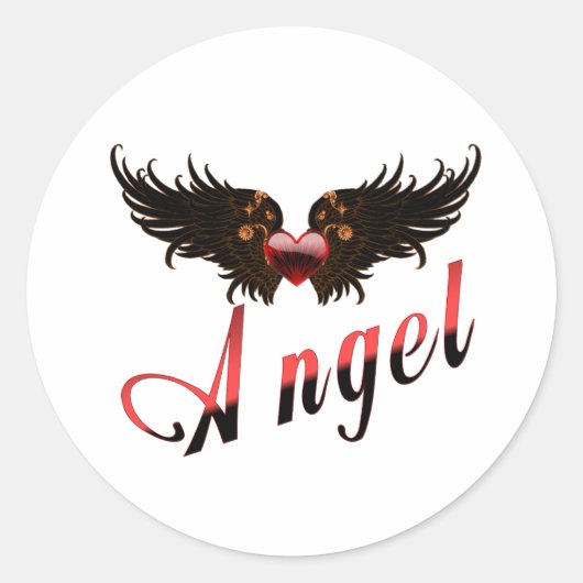 Sticker Rond Angel - Avec Angel Wings Design (Devant)