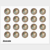 Sticker Rond Angel avec Roses (Feuille)