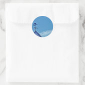 STICKER ROND ANGEL BLOWING HORN (Sac)