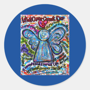 Sticker Rond Angel coloré Ce que le cancer ne peut pas faire d
