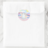 Sticker Rond Angel de chat blanc dans les nuages (Sac)
