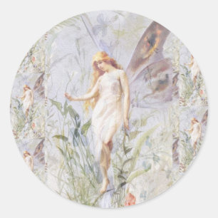 Sticker Rond Angel et fleurs du gardien