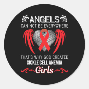 Sticker Rond Angel Girl - Sickle Cell Anemia Sensibilisation à 