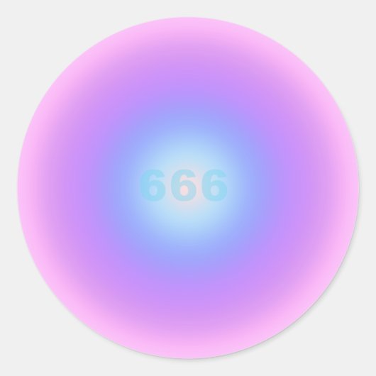 Sticker Rond Angel Numéro 666 Reflect - Angel Numbers Gradient (Devant)