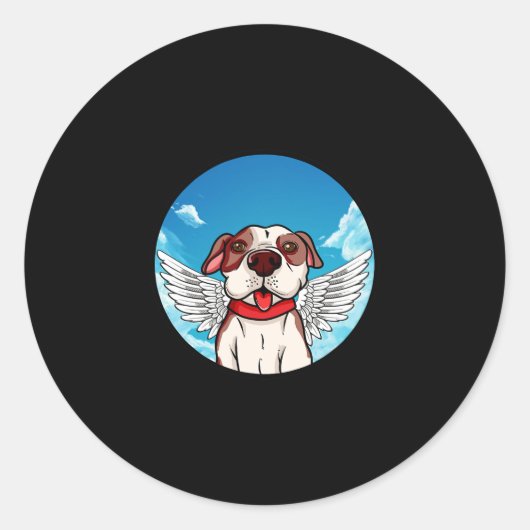 Sticker Rond Angel Pitbull Stafford Bully Bulldog (Devant)