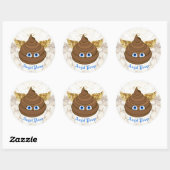 Sticker Rond Angel Poop Emoji (Feuille)