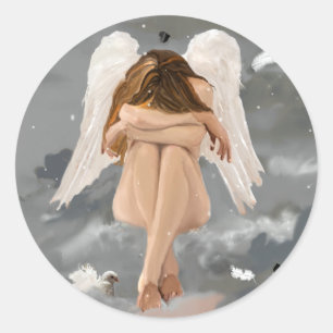Sticker Rond Angel Repose