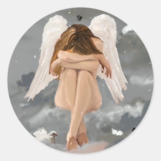 Sticker Rond Angel Repose (Devant)
