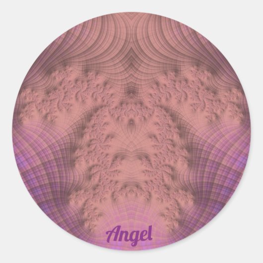 Sticker Rond ANGEL~ rose et pourpre ~ (Devant)