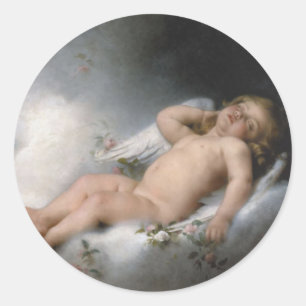 Sticker Rond Angel* *Sleeping par Léon Jean Basile-Perrault
