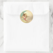 Sticker Rond Angel vintage de lune (Sac)