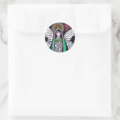 Sticker Rond Angel Virgin Guadalupe Art par Heather Galler (Sac)