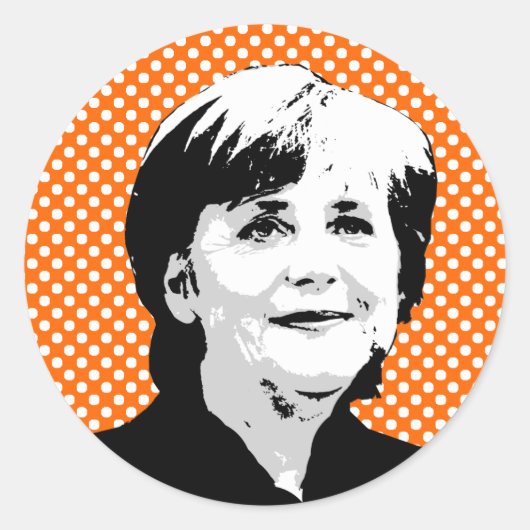 Sticker Rond Angela Merkel (Devant)