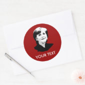 Sticker Rond Angela Merkel (Enveloppe)