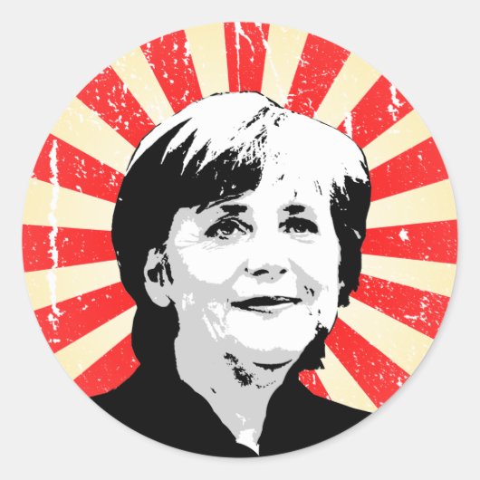 Sticker Rond Angela Merkel (Devant)