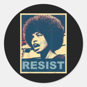 Sticker Rond Angela - Résister - Davis 2