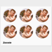 Sticker Rond Angels First Kiss, Bouguereau (Feuille)