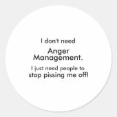 Sticker Rond Anger Management (Devant)
