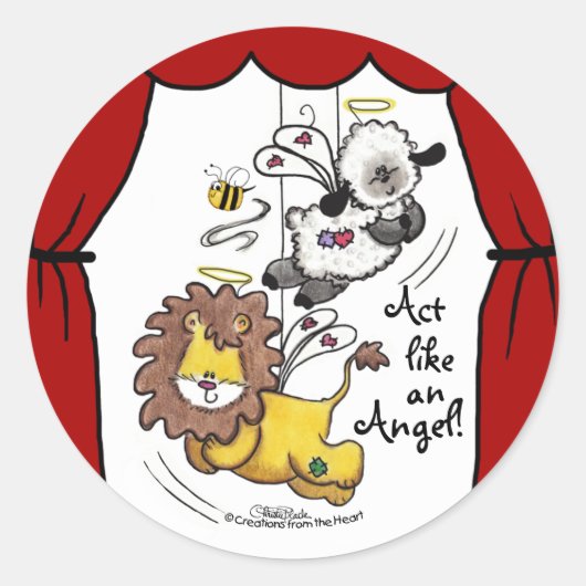 Sticker Rond Anges de Lion et d'Agneau (Devant)