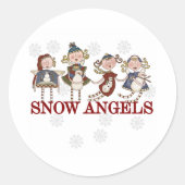 Sticker Rond Anges de neige (Devant)