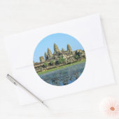 Sticker Rond Angkor Vat et réflexion dans le lac - Cambodge (Enveloppe)