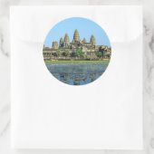 Sticker Rond Angkor Vat et réflexion dans le lac - Cambodge (Sac)