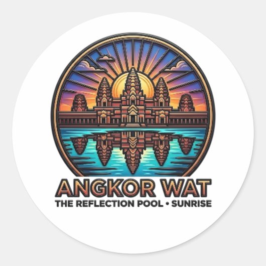 STICKER ROND ANGKOR WAT (Devant)
