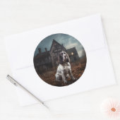 Sticker Rond Anglais Springer espagnol Halloween effroi (Enveloppe)