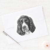 Sticker Rond Anglais Springer Spaniel (Enveloppe)