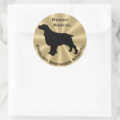 Sticker Rond Anglais Springer Spaniel Chien Silhouette (Sac)