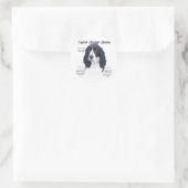 Sticker Rond Anglais Springer Spaniel (noir) Histoire Design (Sac)