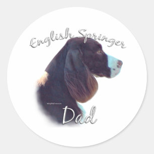 Sticker Rond Anglais Springer Spaniel Papa 2