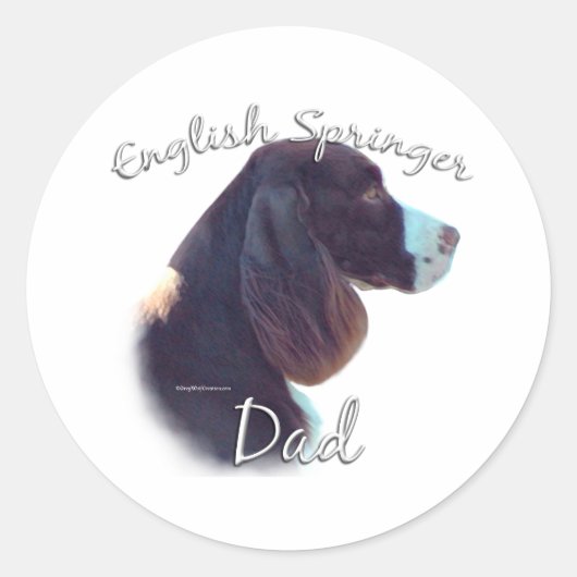 Sticker Rond Anglais Springer Spaniel Papa 2 (Devant)