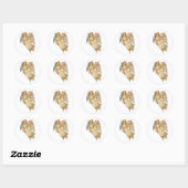 Sticker Rond Angle avec feuille de palme (Feuille)