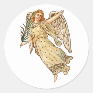 Sticker Rond Angle avec feuille de palme