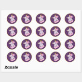 Sticker Rond Angle de flocon de neige (Feuille)