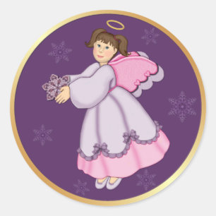 Sticker Rond Angle de flocon de neige