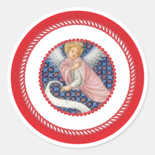 Sticker Rond Angle Médiéval Rose Pour Jesse Tree (Devant)