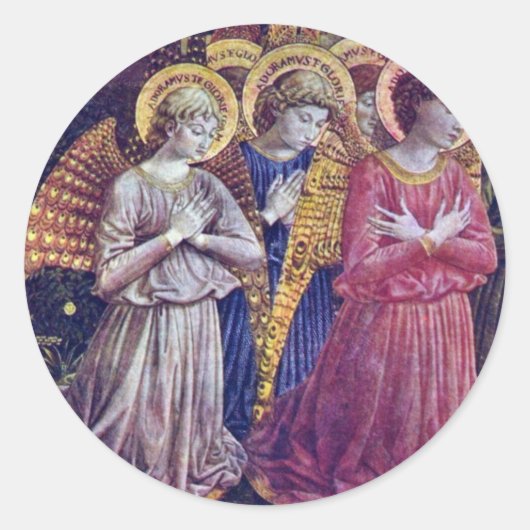 Sticker Rond Angles D'Adoration Par Gozzoli Benozzo (Devant)