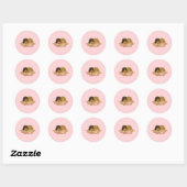 Sticker Rond Angles victoriens rose pâle (Feuille)