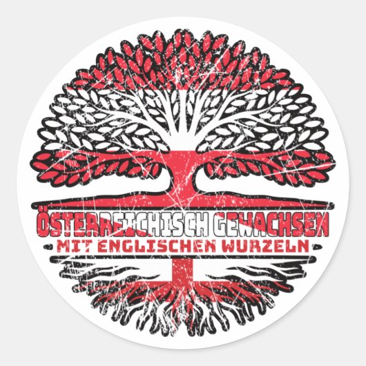 Sticker Rond Angleterre Autriche Arbre (Devant)