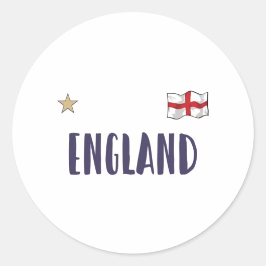 Sticker Rond Angleterre Fan Shirt Anglais Drapeau (Devant)