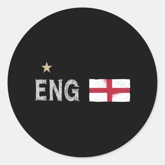 Sticker Rond Angleterre Fan Shirt Anglais Drapeau (Devant)