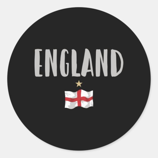 Sticker Rond Angleterre Fan Shirt Anglais Drapeau (Devant)