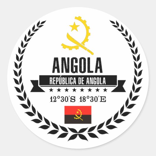 Sticker Rond Angola (Devant)