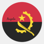 Sticker Rond Angola & patriotes du drapeau angolais, vacances / (Devant)